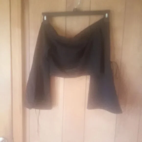 SEEK Women's Black Long Sleeve Split Sleeve Crop Top Size M - Picture 3 of 5